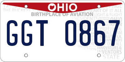 OH license plate GGT0867