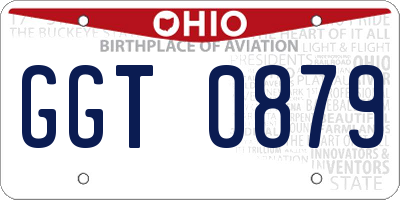 OH license plate GGT0879