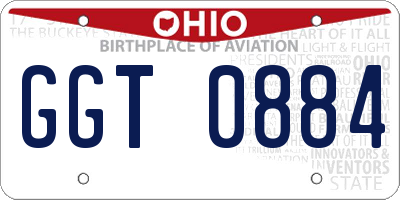 OH license plate GGT0884