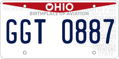 OH license plate GGT0887