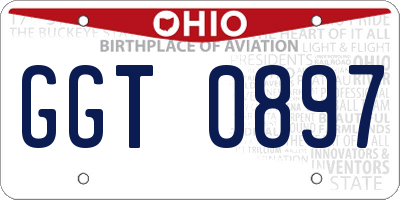 OH license plate GGT0897
