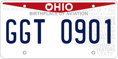 OH license plate GGT0901