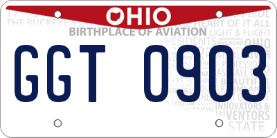 OH license plate GGT0903