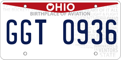 OH license plate GGT0936