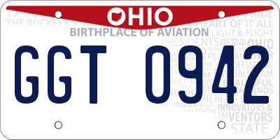 OH license plate GGT0942