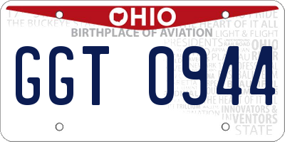 OH license plate GGT0944
