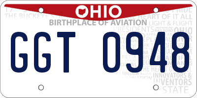 OH license plate GGT0948