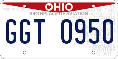 OH license plate GGT0950
