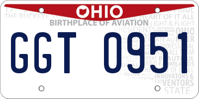 OH license plate GGT0951