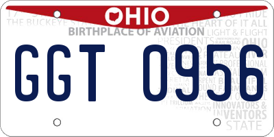 OH license plate GGT0956