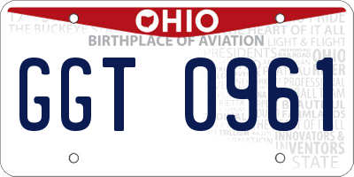 OH license plate GGT0961