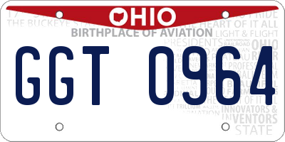 OH license plate GGT0964