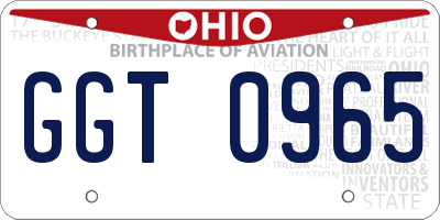 OH license plate GGT0965