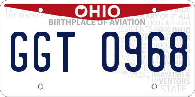 OH license plate GGT0968