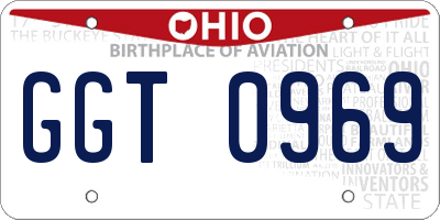 OH license plate GGT0969