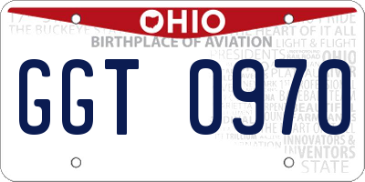 OH license plate GGT0970