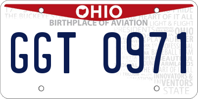 OH license plate GGT0971