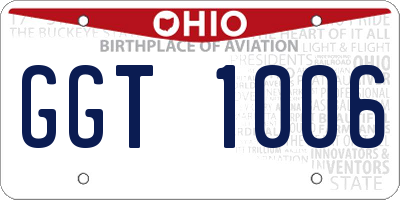 OH license plate GGT1006