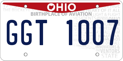 OH license plate GGT1007
