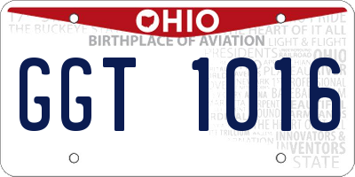 OH license plate GGT1016
