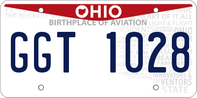 OH license plate GGT1028
