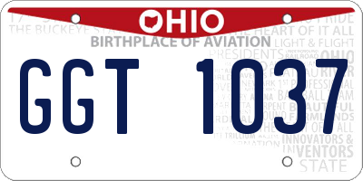 OH license plate GGT1037