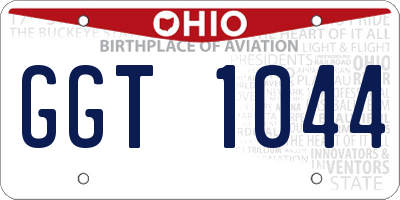OH license plate GGT1044