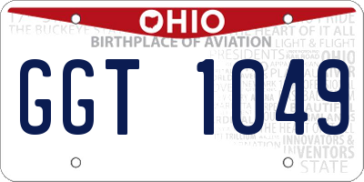 OH license plate GGT1049