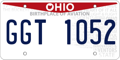 OH license plate GGT1052