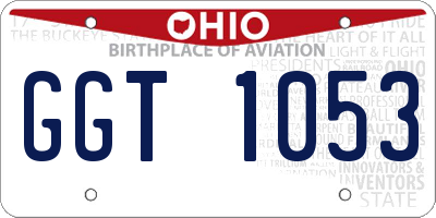 OH license plate GGT1053