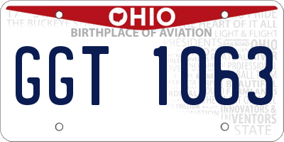 OH license plate GGT1063