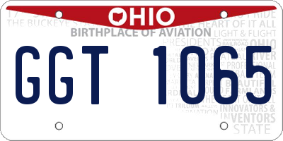 OH license plate GGT1065