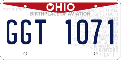 OH license plate GGT1071