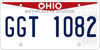 OH license plate GGT1082