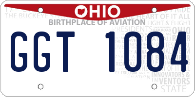 OH license plate GGT1084