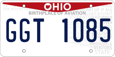 OH license plate GGT1085
