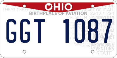 OH license plate GGT1087