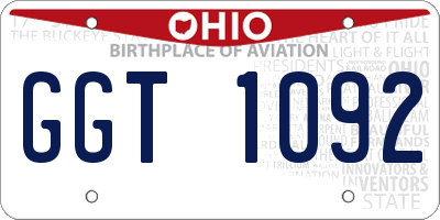OH license plate GGT1092