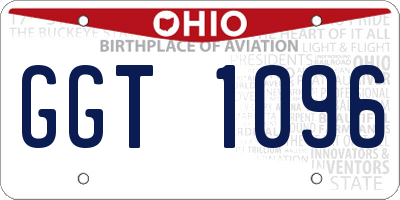 OH license plate GGT1096