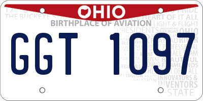 OH license plate GGT1097