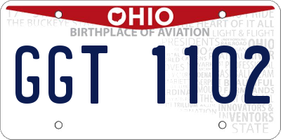 OH license plate GGT1102