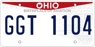 OH license plate GGT1104