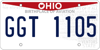 OH license plate GGT1105