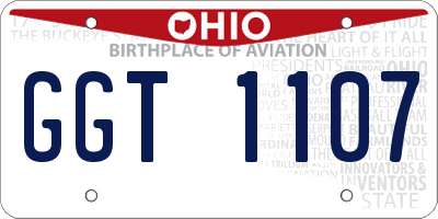 OH license plate GGT1107