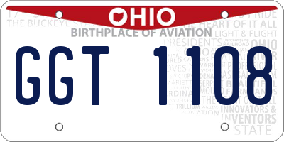 OH license plate GGT1108