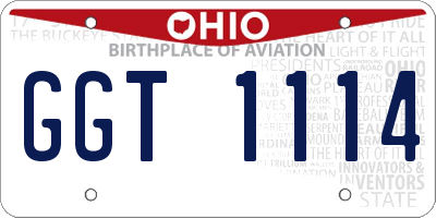 OH license plate GGT1114