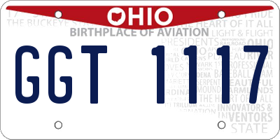 OH license plate GGT1117
