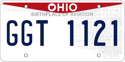 OH license plate GGT1121