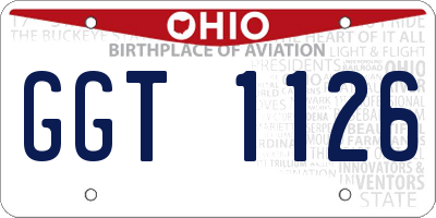 OH license plate GGT1126