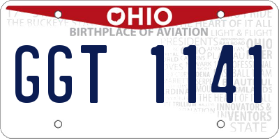 OH license plate GGT1141